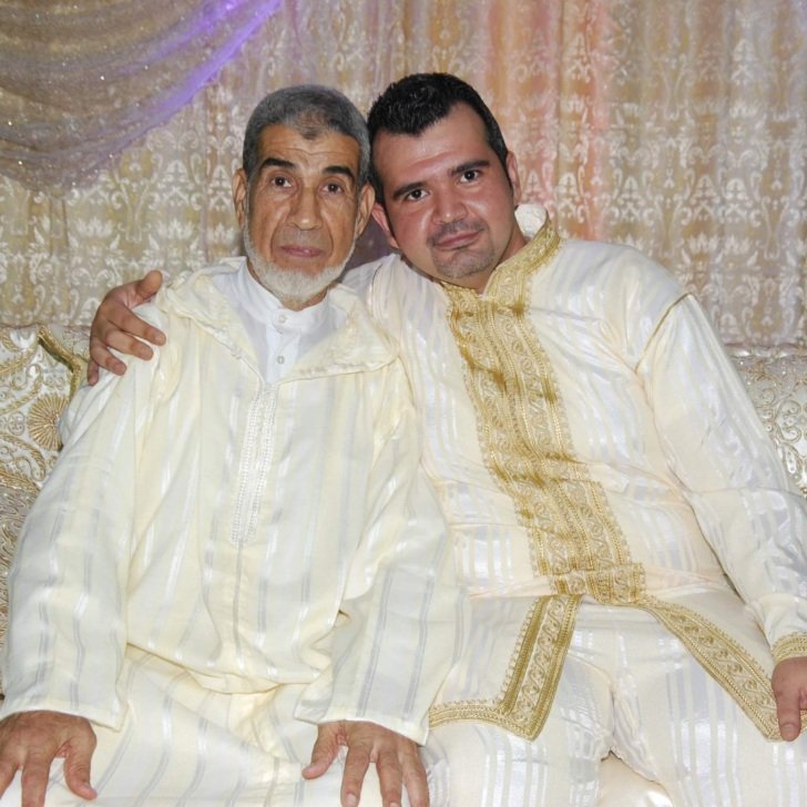 Dr Abdel Belaidi and his father at Dr Belaidi's wedding