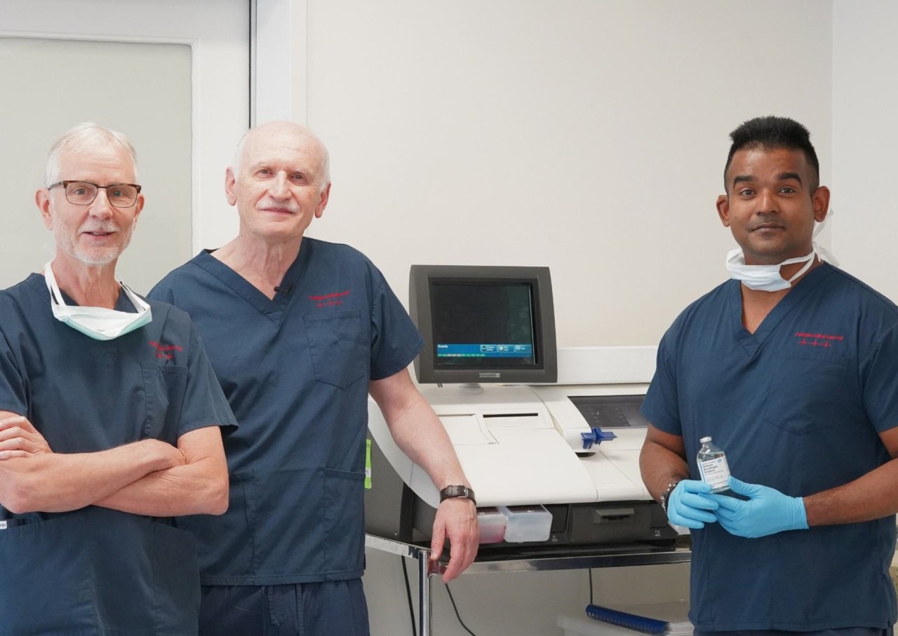 Professor Clive May, Professor Rinaldo Bellomo, and Professor Yugeesh Lankadeva