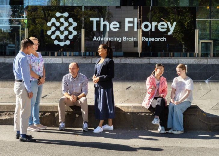 Florey staff outside Kenneth Myer Building Parkville