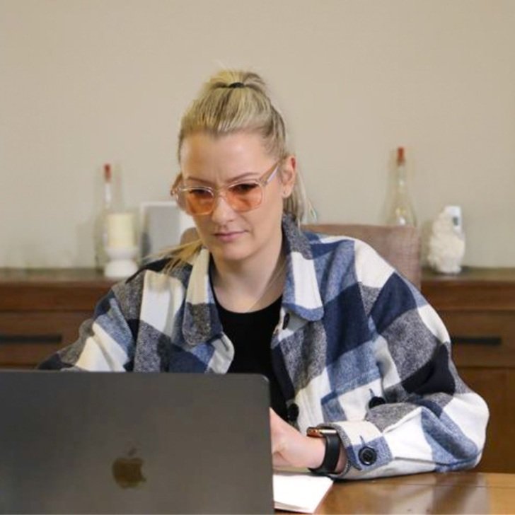 Michelle Telfer receiving telehealth