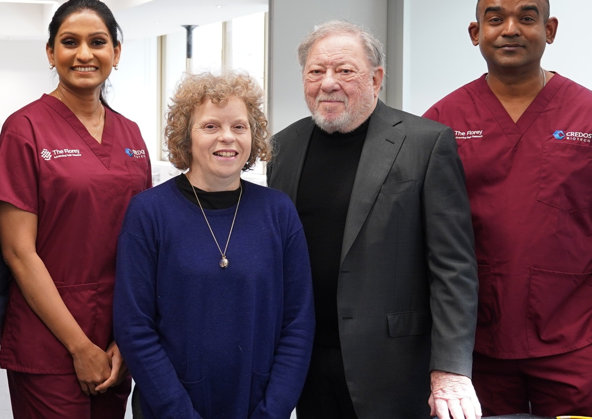 Harris family with researchers