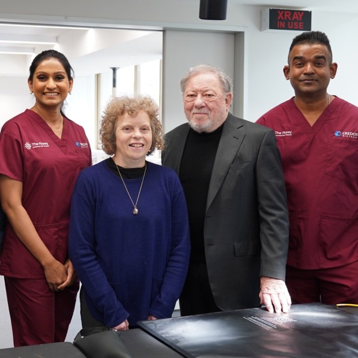 Harris family with researchers